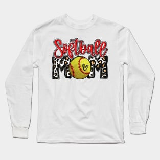 Softball Mom Leopard   Softball Mom Long Sleeve T-Shirt